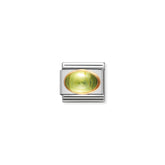 Nomination Composable Classic HALBEDELST, OVAL aus Edelstahl und 18K-Gold (05_PERIDOT)